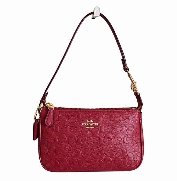 Coach C7362 Signature Dark Red 1941 Leather Nolita 19 Minibag EUC